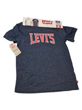 Levis T-Shirts Boys Size 10 12 White Navy Heather Short Sleeve 2 Pack New Gift